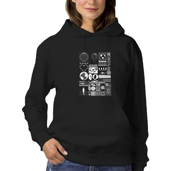 Trendy Objects Rave Style Hoodie Women -Image by Shutterstock, Female 4X-Large