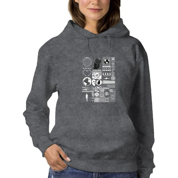 Trendy Objects Rave Style Hoodie Women -Image by Shutterstock, Female Large