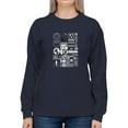 thumbnail image 1 of Trendy Objects Rave Style Sweatshirt Women - Women Sweatshirt, Navy, Medium, 1 of 4
