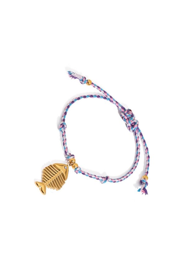 Trendy Ocean Themed Adjustable Rope Bracelet Shell Starfish Embellishments