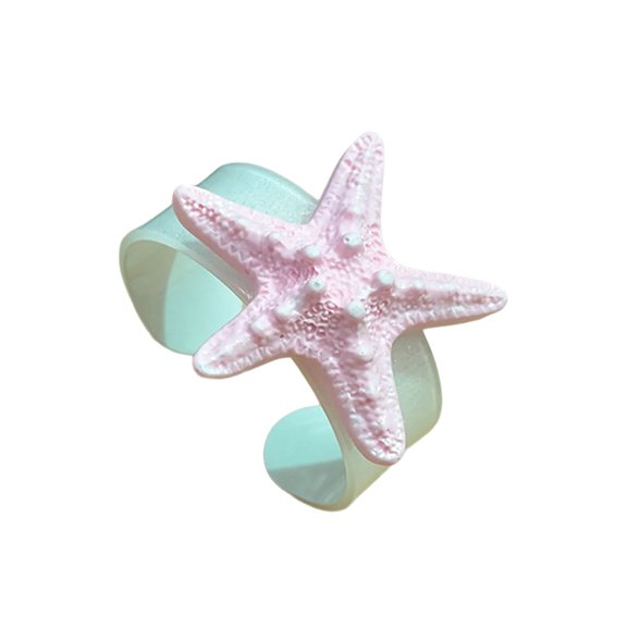 Trendy Oceanics Themed Resin Bangle Featuring Unique Sea Star Charm for Gatherings and Everyday Accessories