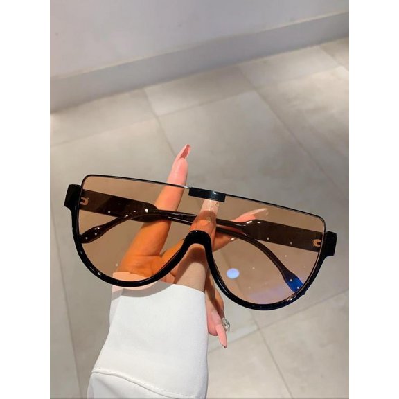 Trendy One Piece Frame Sunglasses for Women, Summer Outfits Personality Semicircle Fashion Accessories for Everyday Use for Outdoor Activities