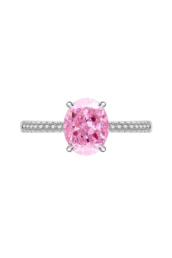 Trendy Open Band Oval Zircon Rings With Edges For Comfortable Wearing