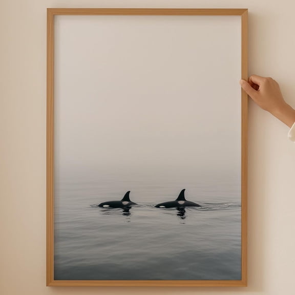 Trendy Orca ocean bathroom Poster- Orca Wall Art for blue nursery room decor Orcas toilet print for beachy and galaxy wall art