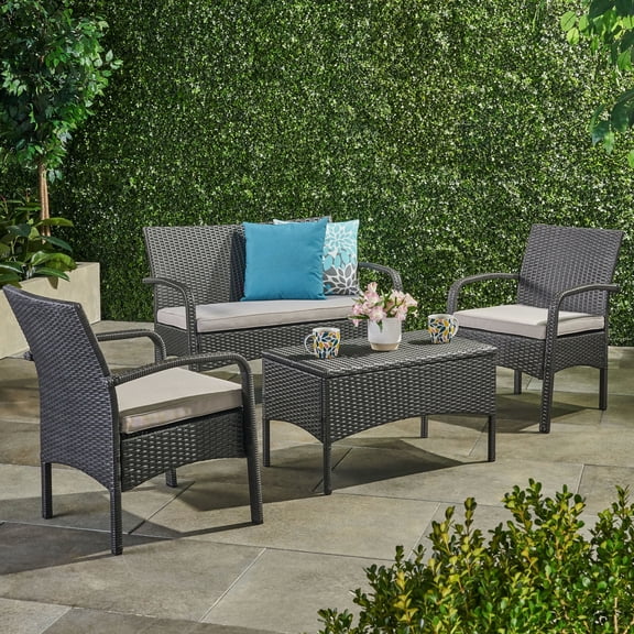 Trendy Outdoor Furniture Choice - Stay on Trend with the Modern Look of This PE Rattan Chat Set