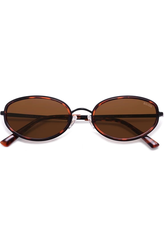 Trendy Oval Polarized Sunglasses for Women Men, 80s 90s Chic Retro Vintage Sunnies SJ1248