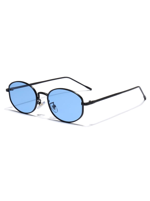 Trendy Oval Retro Metal Small Frame Sunglasses Men Women Candy Color Lens Hip-hop Steampunk Sun Glasses Vintage Shades UV400 Goggles