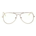 thumbnail image 1 of Trendy Oversized Officer Style Tear Drop Shape Metal Clear Lens Eyeglasses Matte Rose Gold, 1 of 4