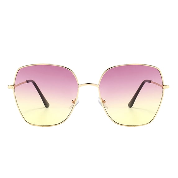 Trendy Oversized Square Metal Frame Sunglasses for Women Men Retro Big Flat Lens UV Protection Sunglasses Summer Cute Lightweight Party Beach Vacation