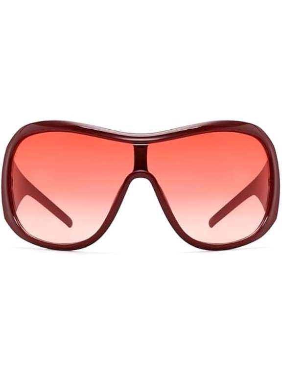 Trendy Oversized Sunglasses For Women Men, Big Tinted Funky Wrap Around Sunglasses Apres Ski Shield Cool Shades