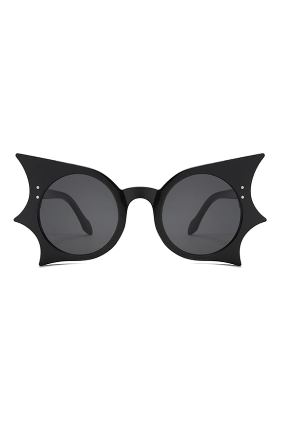 Trendy Oversized Sunglasses With Bat Shape UV400 Protective Lenses For Party And Travel