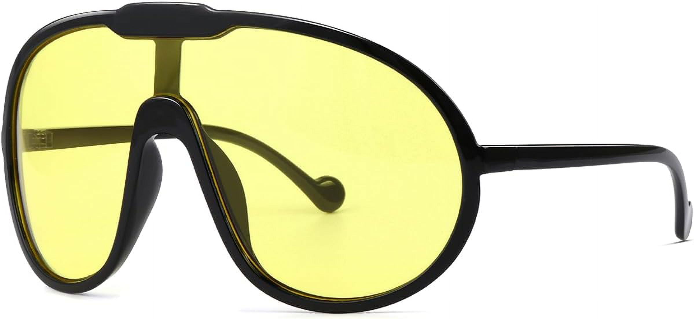 Trendy Oversized Sunglasses Fashion Shield Aviator Sun Glasses UV400 Protection Wide Oversized Sunglasses Wrap Around Shield Oval Butterfly  main image 3