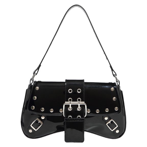 Trendy PU Leather Handbag With Studded Designs Shoulder Bag For Enhancing Your Outfits For Dates And Shopping Sprees