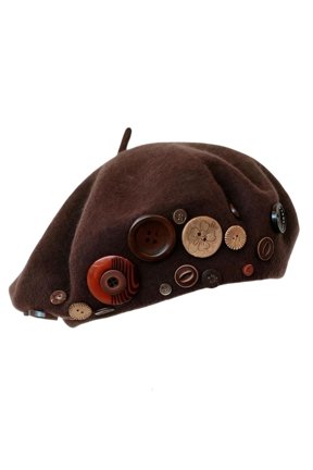 Trendy Painter's Hat Woolen Beret with Button Studded Detail Adjustable Size for Fashion Enthusiasts