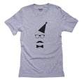 thumbnail image 1 of Trendy Party Hat Glasses Bow Tie Silhouette Men's Grey T-Shirt, 1 of 2