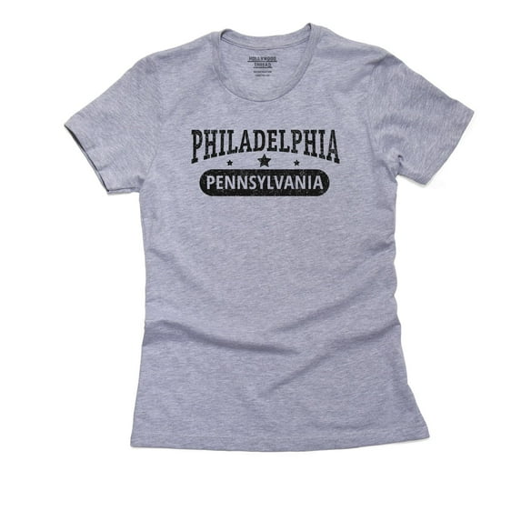 Trendy Philadelphia, Pennsylvania with Stars Women's Cotton Grey T-Shirt