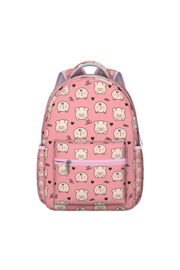 Trendy Pig Backpack - Durable School Backpack for Students & Professionals, Water-Resistant Fabric, Multiple Organizational Pockets, Ideal for Commuting & Campus Use