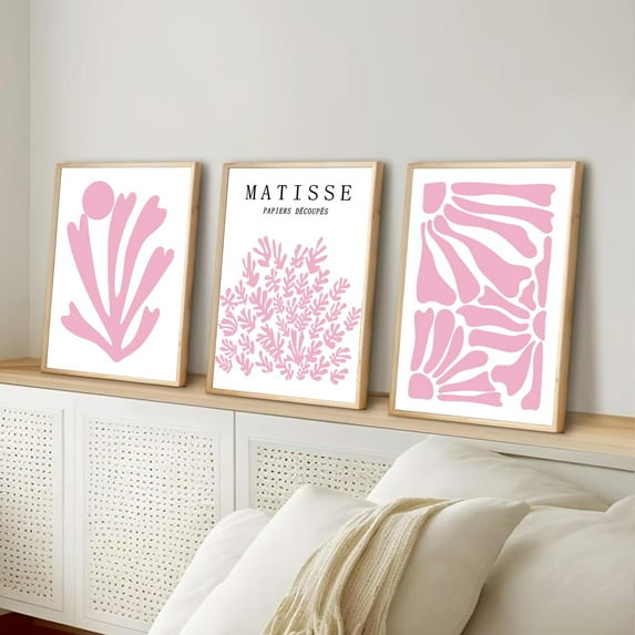 Trendy Pink Bows Wall Art Set of 3 Coquette Preppy Cherry Wall Decor Light Pink Cute Girly Lucky 8 Ball Canvas Poster Prints Aesthetic for College Dorm Living Room Bedroom d 16x24 Inch