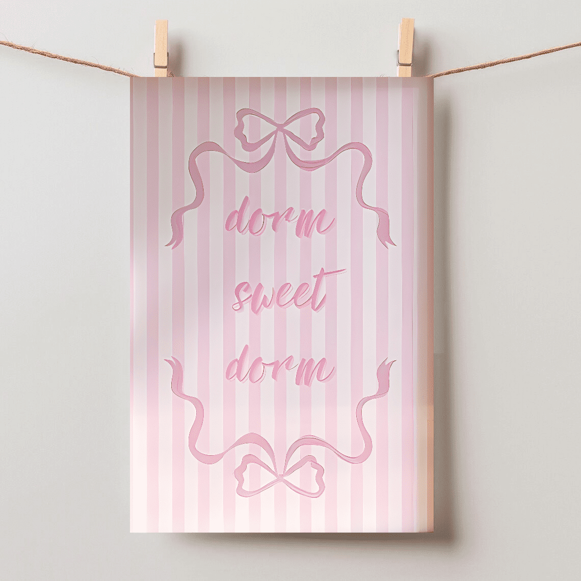 Trendy Pink Funny Dorm Roommates Quote College Wall Art Unframed Paper ...