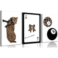 thumbnail image 1 of Trendy Pink Leopard Bow Wall Art Set of 3 Funky Cherry Lucky 8 Ball Posters Prints Cute Coquette Preppy Room Aesthetic Wall Decor Pictures for Girls Bedroom Apartment Dorm Und 16x24in, 1 of 7