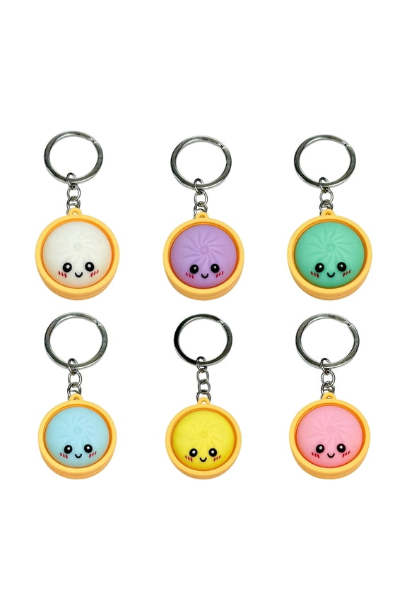 Trendy Plastic Smiling Face Dumpling Keychain Playful Accessory For Teens Students And Collectors Safe Nontoxic