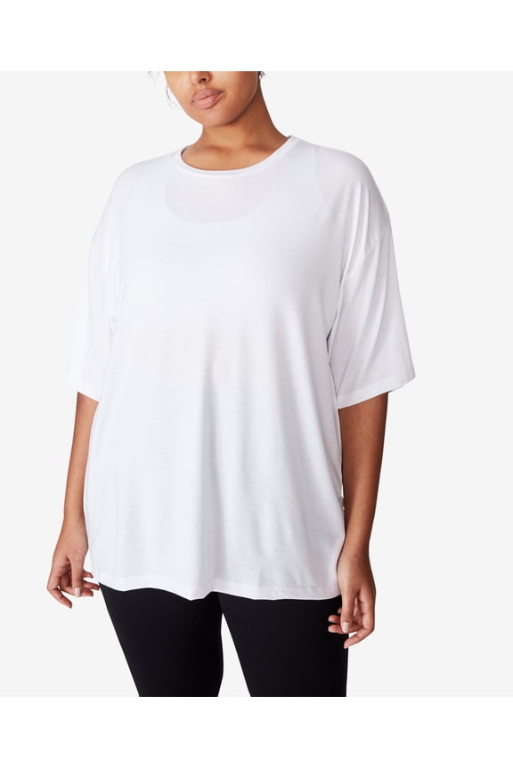 Trendy Plus Size Active Boyfriend T-Shirt White 14W
