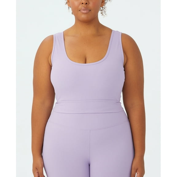 COTTON ON Women's Active Rib Crop Tank Top Purple Size 22W