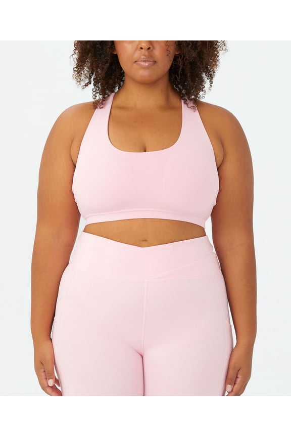 Trendy Plus Size Active Strappy Sports Crop Top Lollipop 18W
