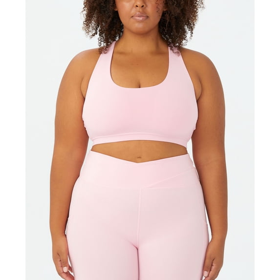 Trendy Plus Size Active Strappy Sports Crop Top Lollipop 18W