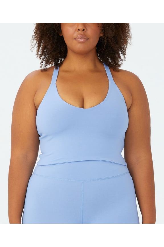 Trendy Plus Size Active Summer Vestlette Top Vivid Blue 12W