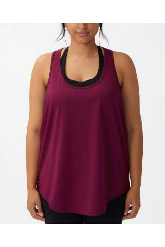 Trendy Plus Size Active Training Tank Top Magenta Purple 16W