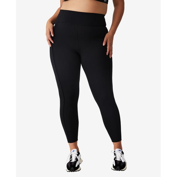 Trendy Plus Size Active Ultimate Booty Full Length Tight Pants Ultima Black 14W
