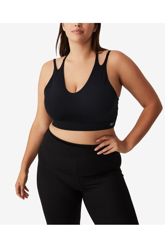 Trendy Plus Size Active Ultimate Workout Crop Top Ultima Black 12W