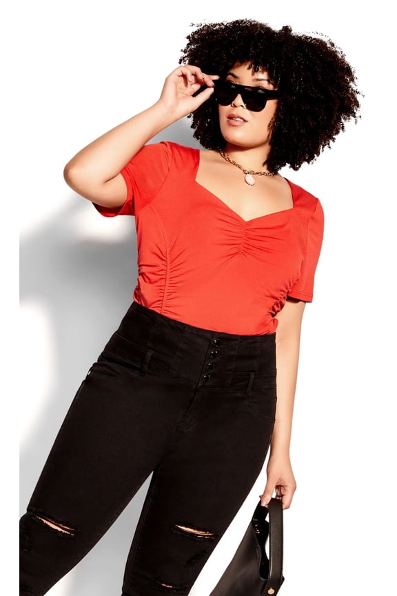 Trendy Plus Size All Rouched Top Tigerlily 18W