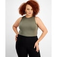 thumbnail image 1 of Trendy Plus Size Bodycon Tank Bodysuit Dusty Olive 2X, 1 of 1