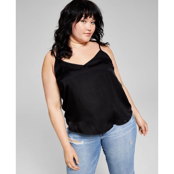 Trendy Plus Size Camisole Black 0X