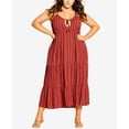 thumbnail image 1 of Trendy Plus Size Caribbean Maxi Dress Rust Strip 18W, 1 of 1