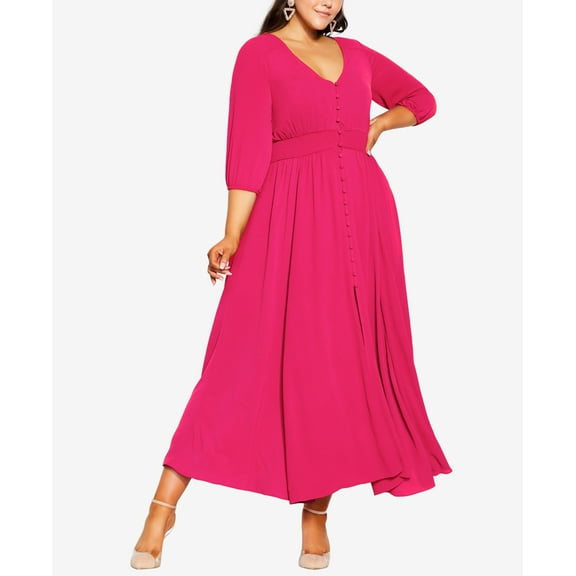 Trendy Plus Size Desire Maxi Dress Raspberry 24W