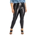 thumbnail image 1 of Trendy Plus Size Faux-Leather Leggings Black 1X, 1 of 1