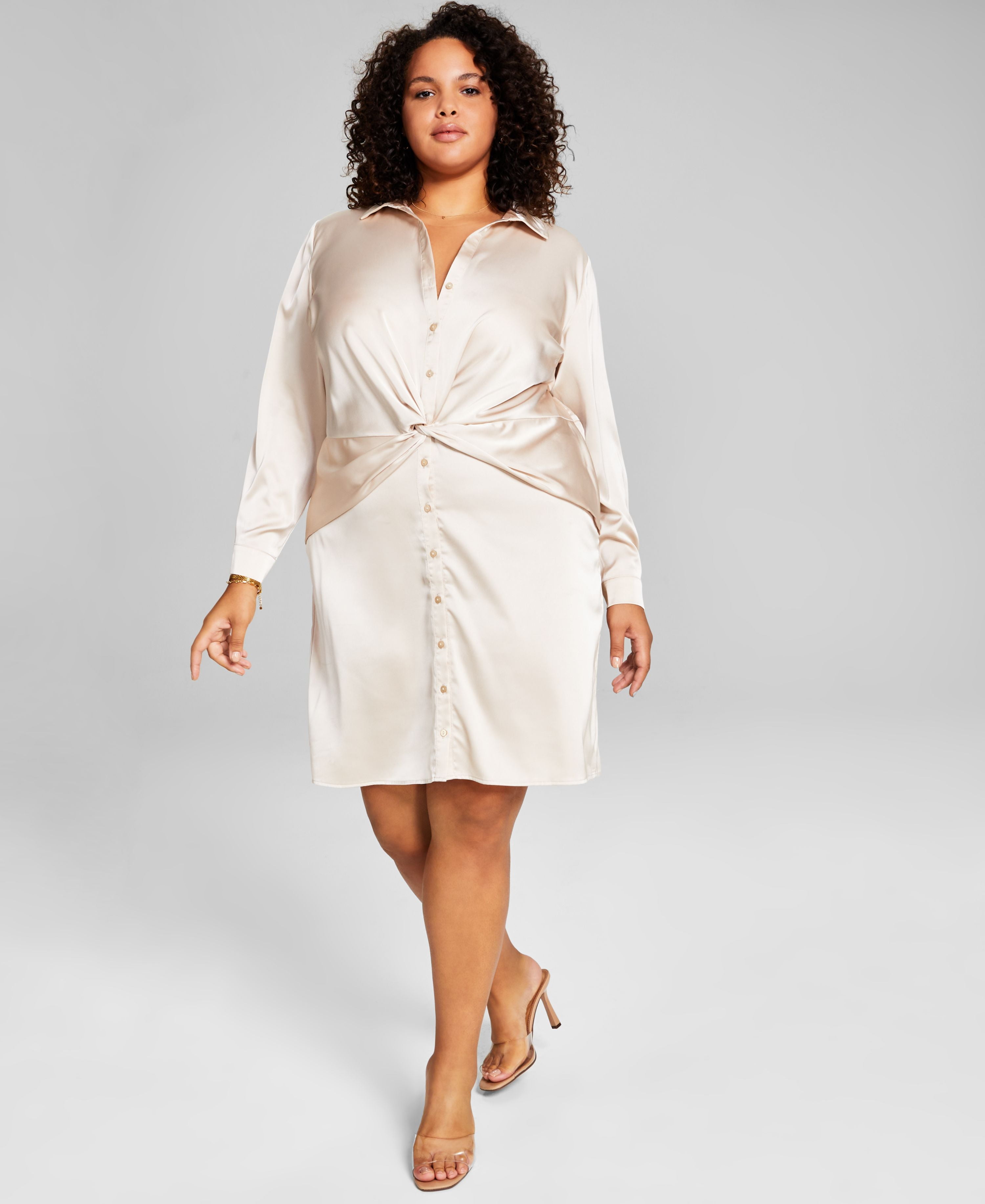 ladivine dresses CD776 - Long Satin Mermaid Dress Color:Pinot Noir all-products-but-sale Plus Size Black V