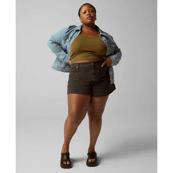 Trendy Plus Size High-Rise Denim Shorts Wonderful 26W