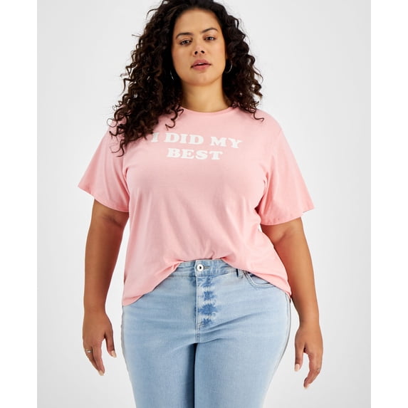 Trendy Plus Size I Did My Best Graphic T-Shirt Cameo Pink 3X