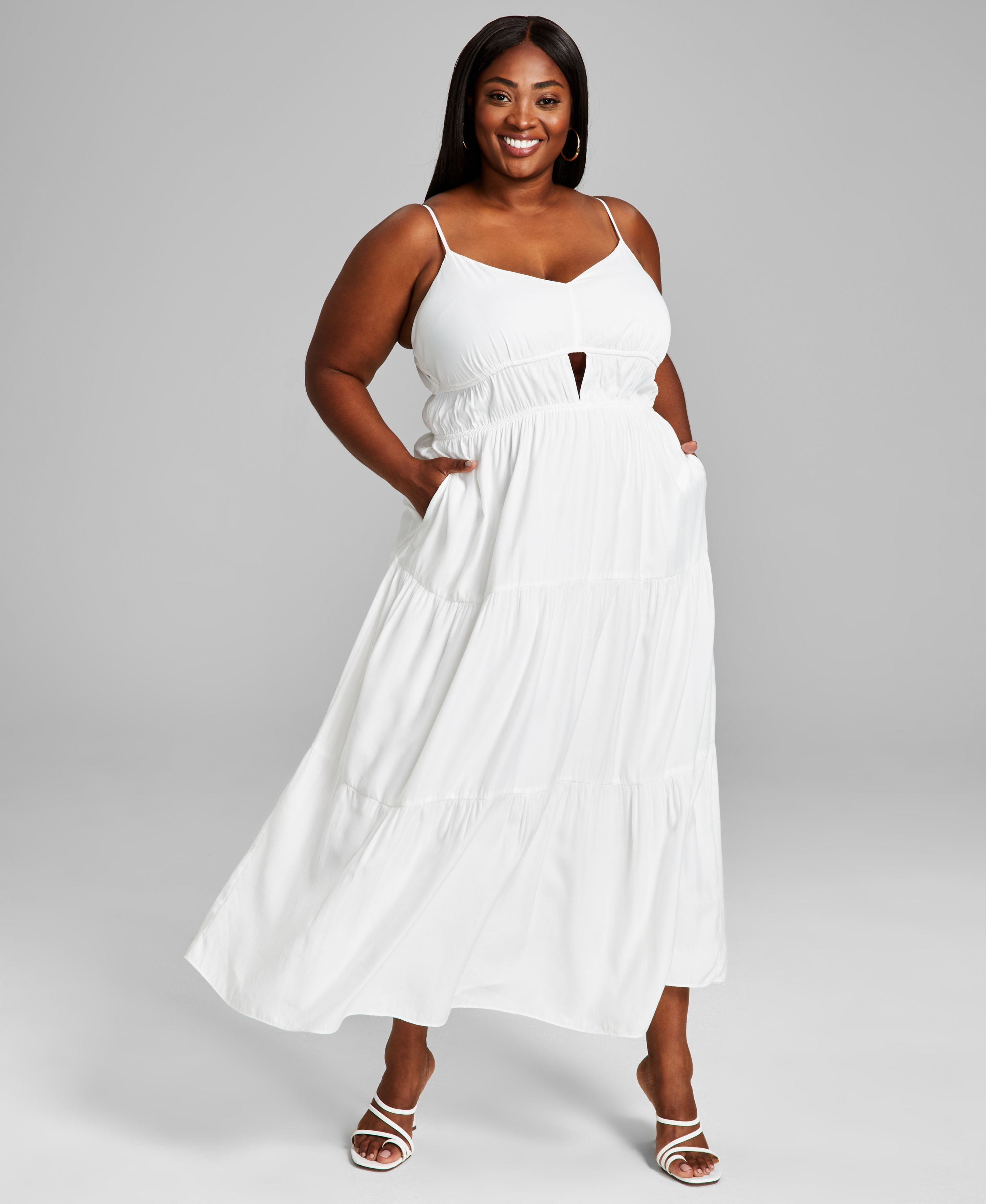 plus size cream dress