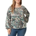 thumbnail image 1 of Trendy Plus Size Layla Cutout Blouson-Sleeve Top Powder Puff 3X, 1 of 1