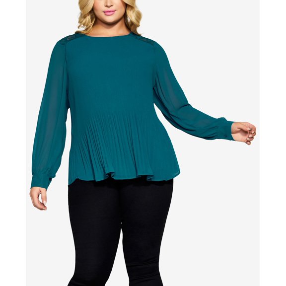 Trendy Plus Size Lust After Top Teal 20W
