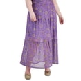 thumbnail image 1 of Trendy Plus Size Mesh Maxi Skirt Purple Floral 2X, 1 of 1
