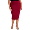thumbnail image 1 of Trendy Plus Size Midi Skirt Sweet Wine 1X, 1 of 1