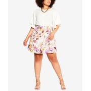 Trendy Plus Size Mini Mahe Skirt Ivory Mahe 16W