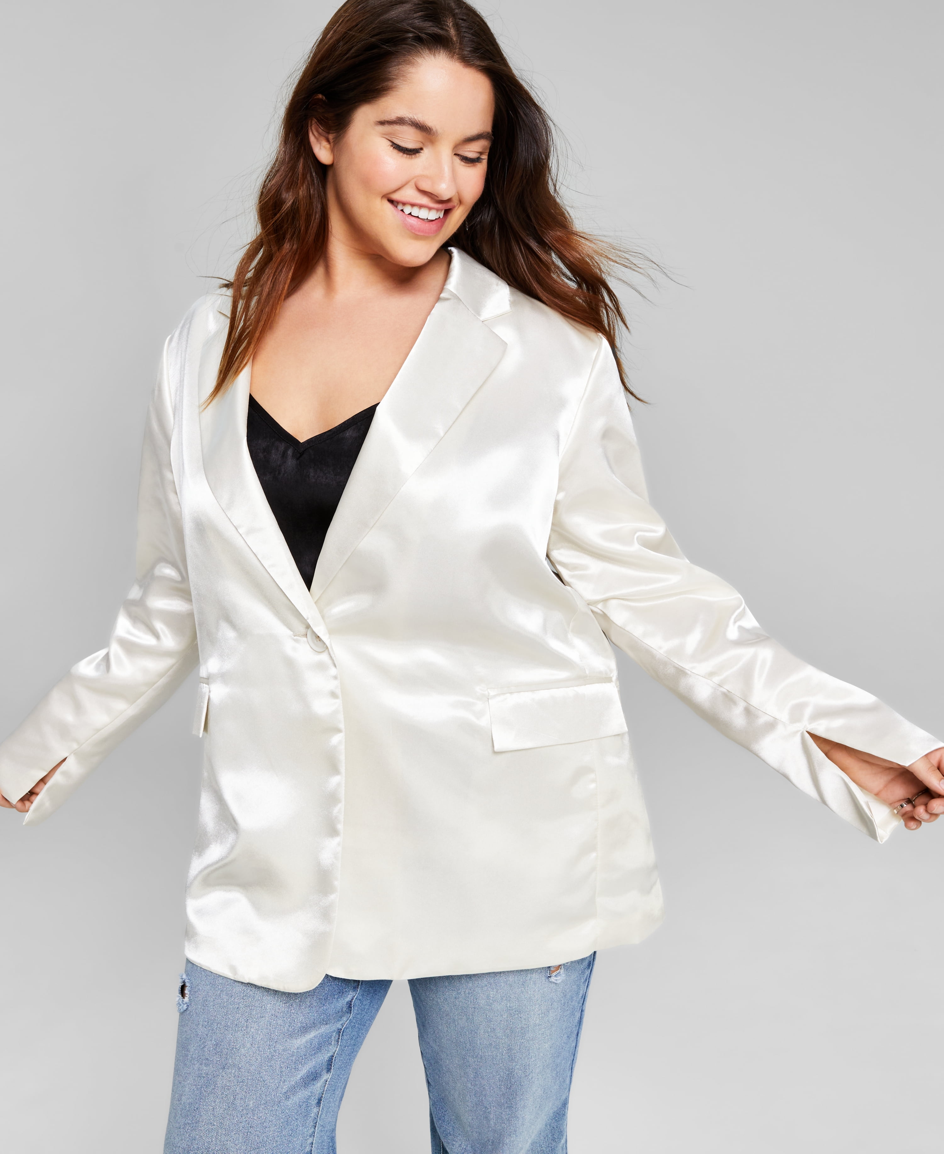 Cream plus size blazer clearance