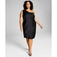 thumbnail image 1 of Trendy Plus Size Satin Chain-Strap Slip Dress Black 3X, 1 of 1